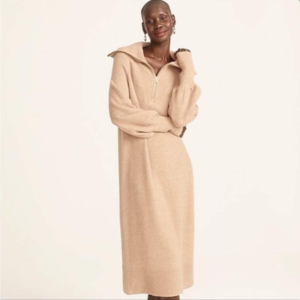 Jcrew wool midi zipper dress
